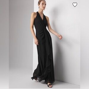 NWT White House Black Market Sleeveless V-Neck Draped Maxi Gown in stores now!